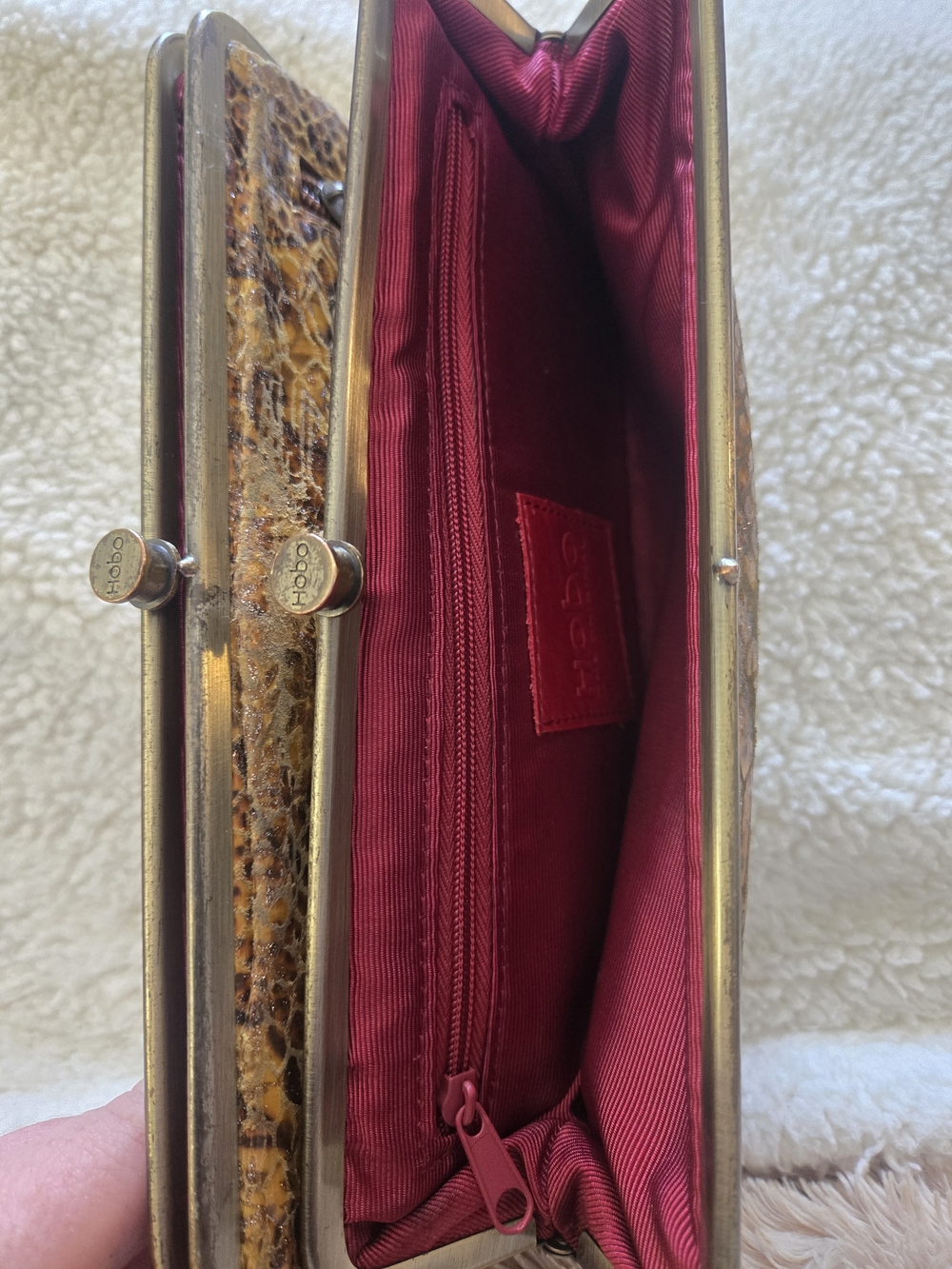 HOBO Autumn Paisley Genuine Leather Lauren Clutch Wallet - Picture 4 of 4